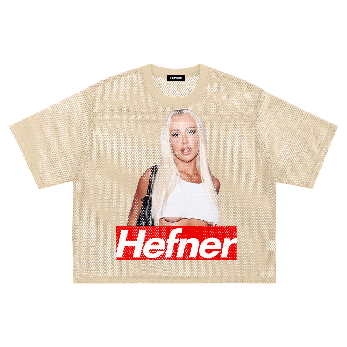 ill advised. x HEF See-Through Mesh Boxy Tee
