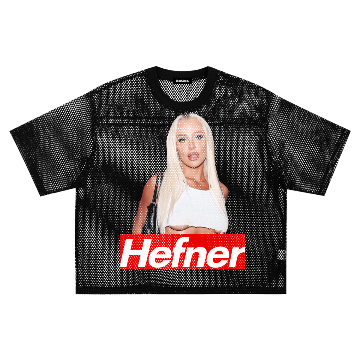 ill advised. x HEF See-Through Mesh Boxy Tee